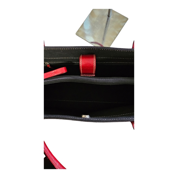 KATE SPADE Women's Satchel Box Bag Black w Red Leather - Picture 8 of 10